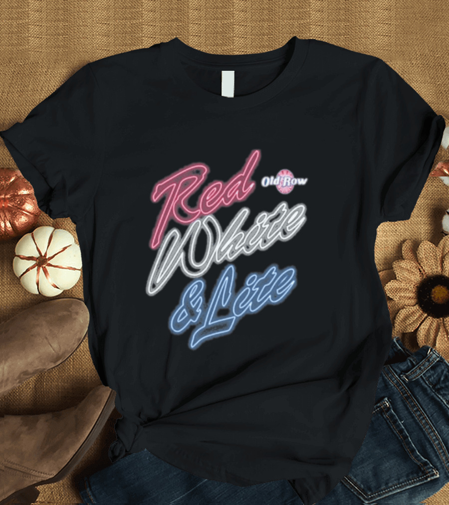 Red White & Lite Old Row Neon T-Shirt