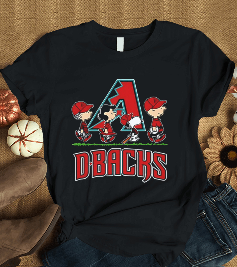 Charlie Brown Linus Lucy Snoopy Arizona Diamondbacks D Backs Baseball 2026 T-Shirt