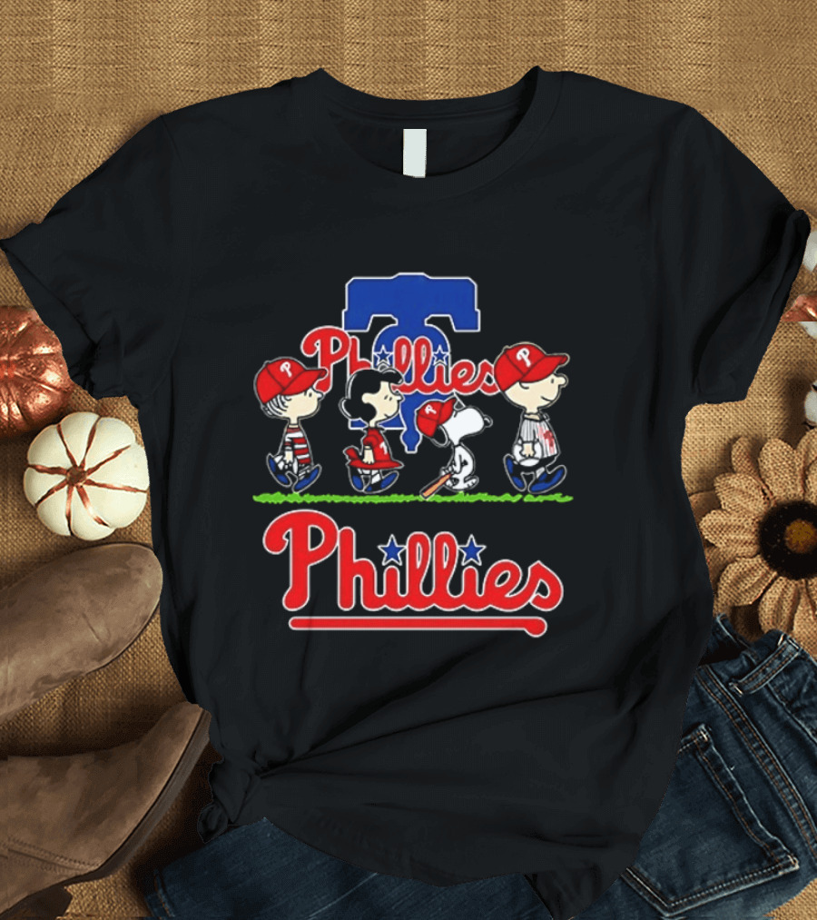 Snoopy Charlie Brown Linus Lucy Phillies Baseball 2026 T-Shirt
