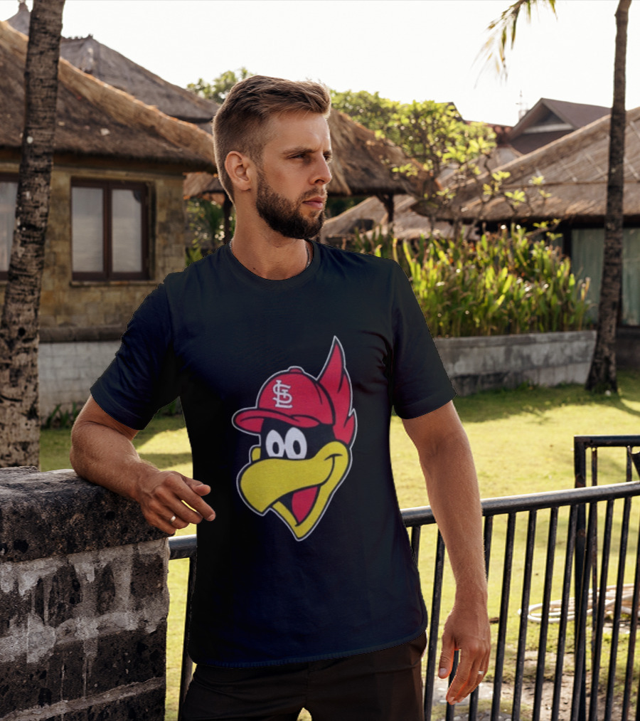 St. Louis Cardinals Fredbird Mascot Facecap Baseball T-Shirt