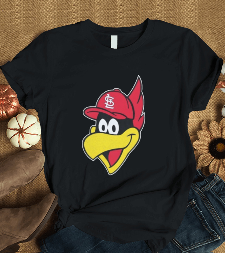 St. Louis Cardinals Fredbird Mascot Facecap Baseball T-Shirt