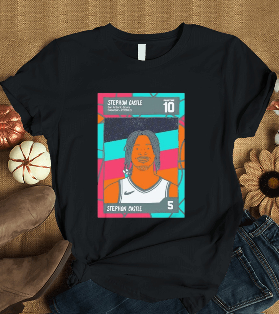 Stephon Castle Pristine 10 San Antonio Spurs Base Set Edition 2026 T-Shirt