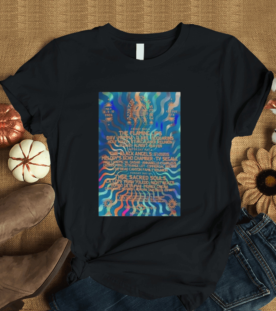 The Flaming Lips May 8 10 2026 Austin Concert DIIV Black Angels Thee Sacred Souls T-Shirt
