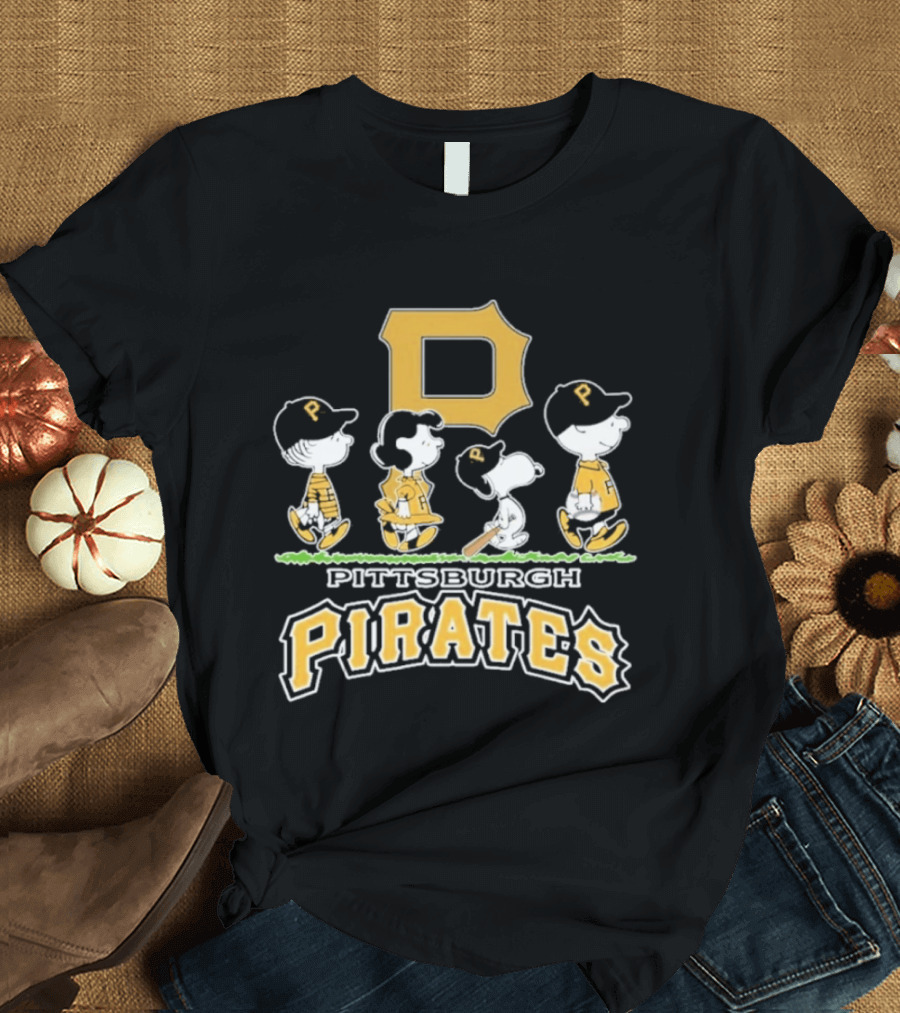 Pittsburgh Pirates Peanuts Walking Characters Collaboration Season 2026 T-Shirt
