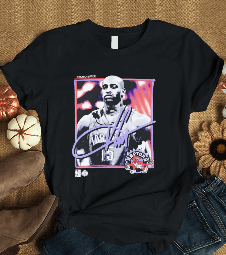 Vince Carter Number 15 Toronto Raptors NBA Hardwood Classics Freeze Frame T-Shirt