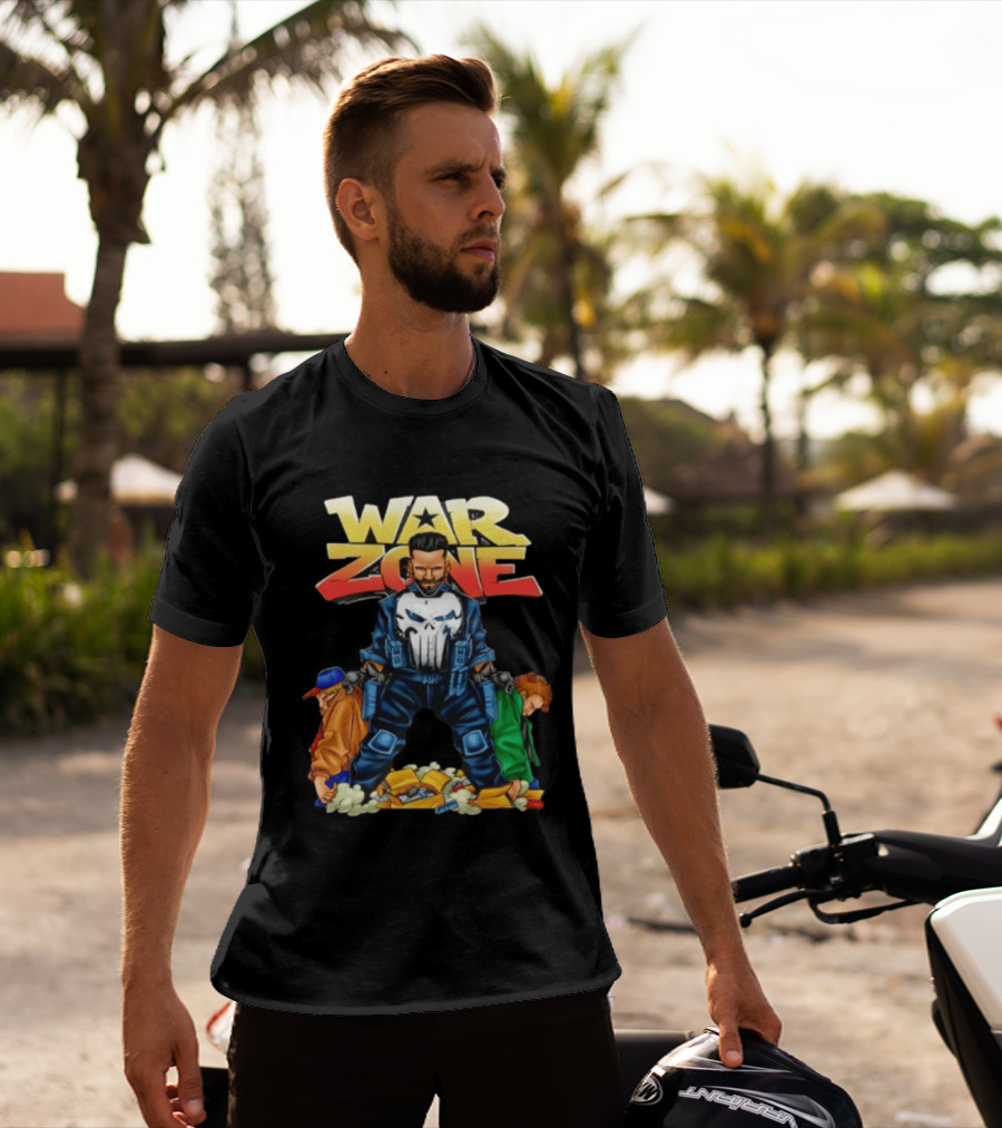 War Zone Original Cartoon Character With Two Enemies T-Shirt