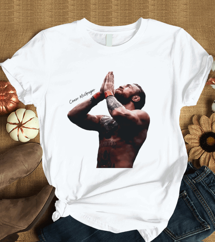 Conor McGregor Returning Pray Pose Tattooed MMA Fighter T-Shirt