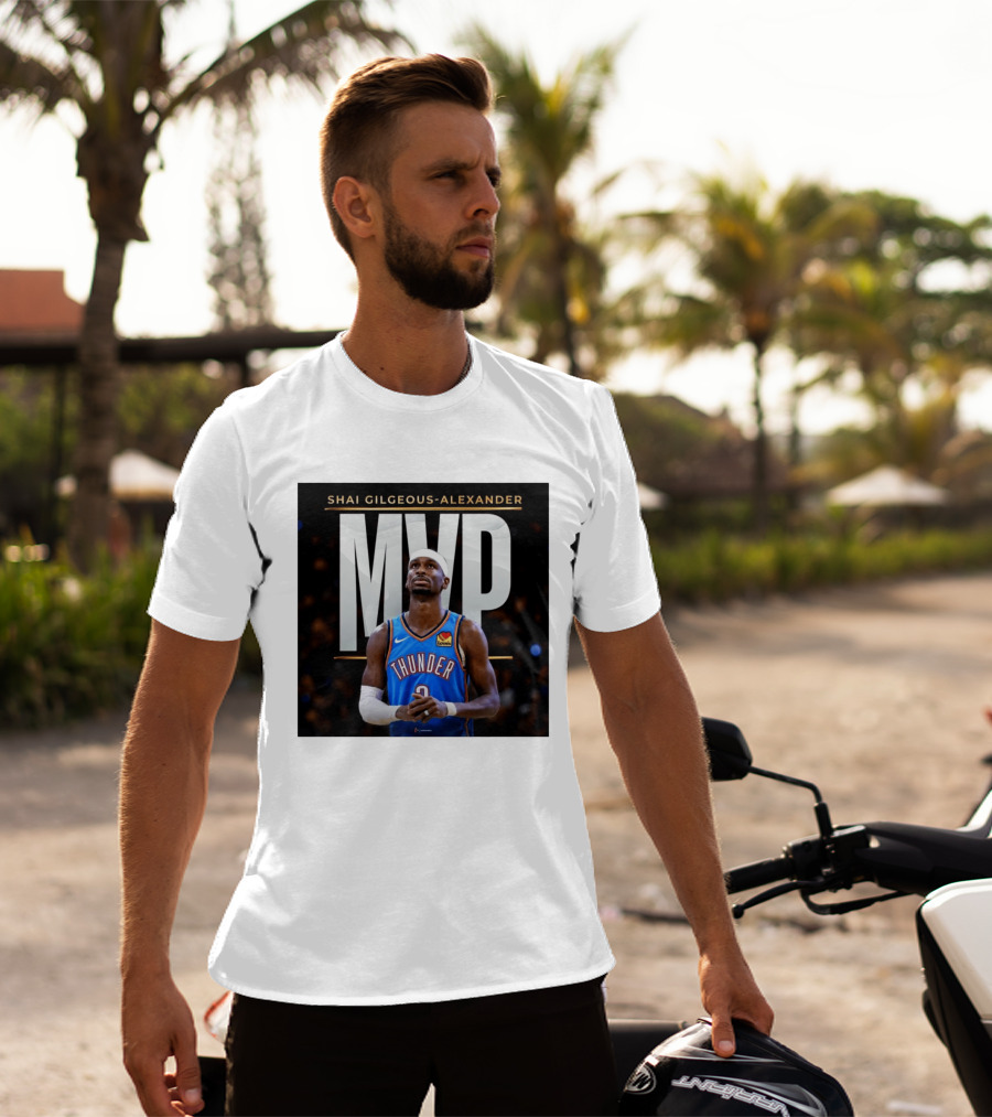 Shai Gilgeous Alexander Thunder MVP Celebration T-Shirt