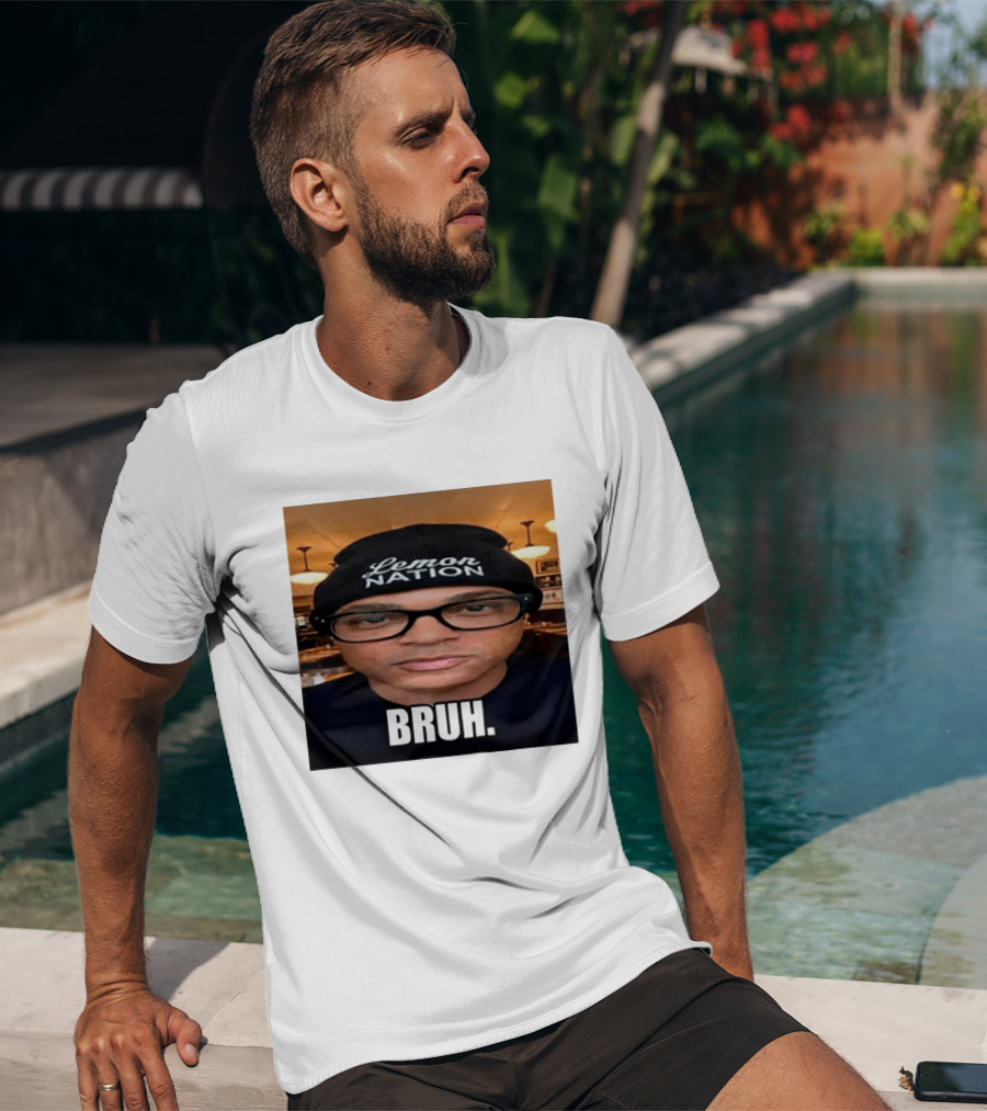 Lemon Nation Beanie Glasses Meme Bruh T-Shirt