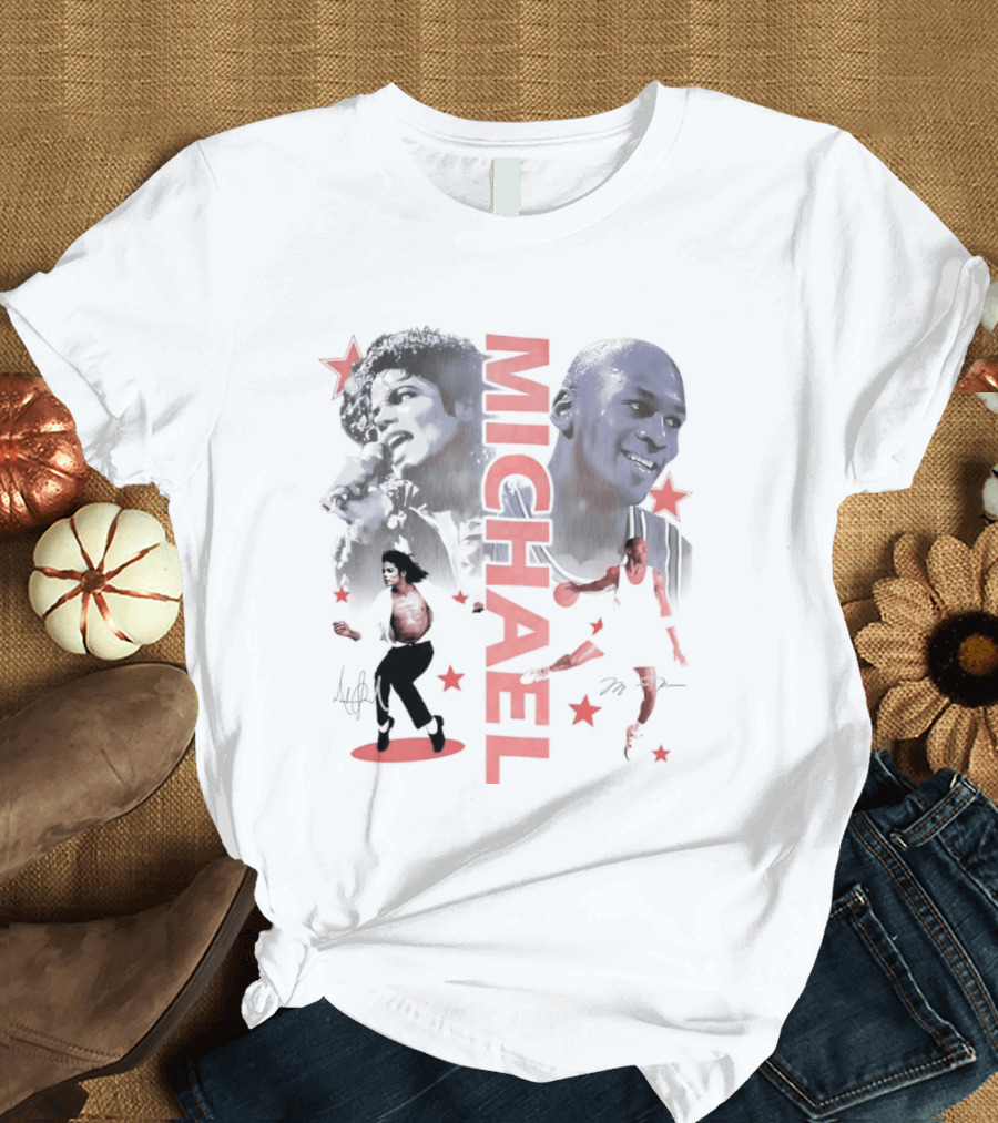 Michael Jordan Michael Jackson Two Legends Signatures Bootleg T-Shirt