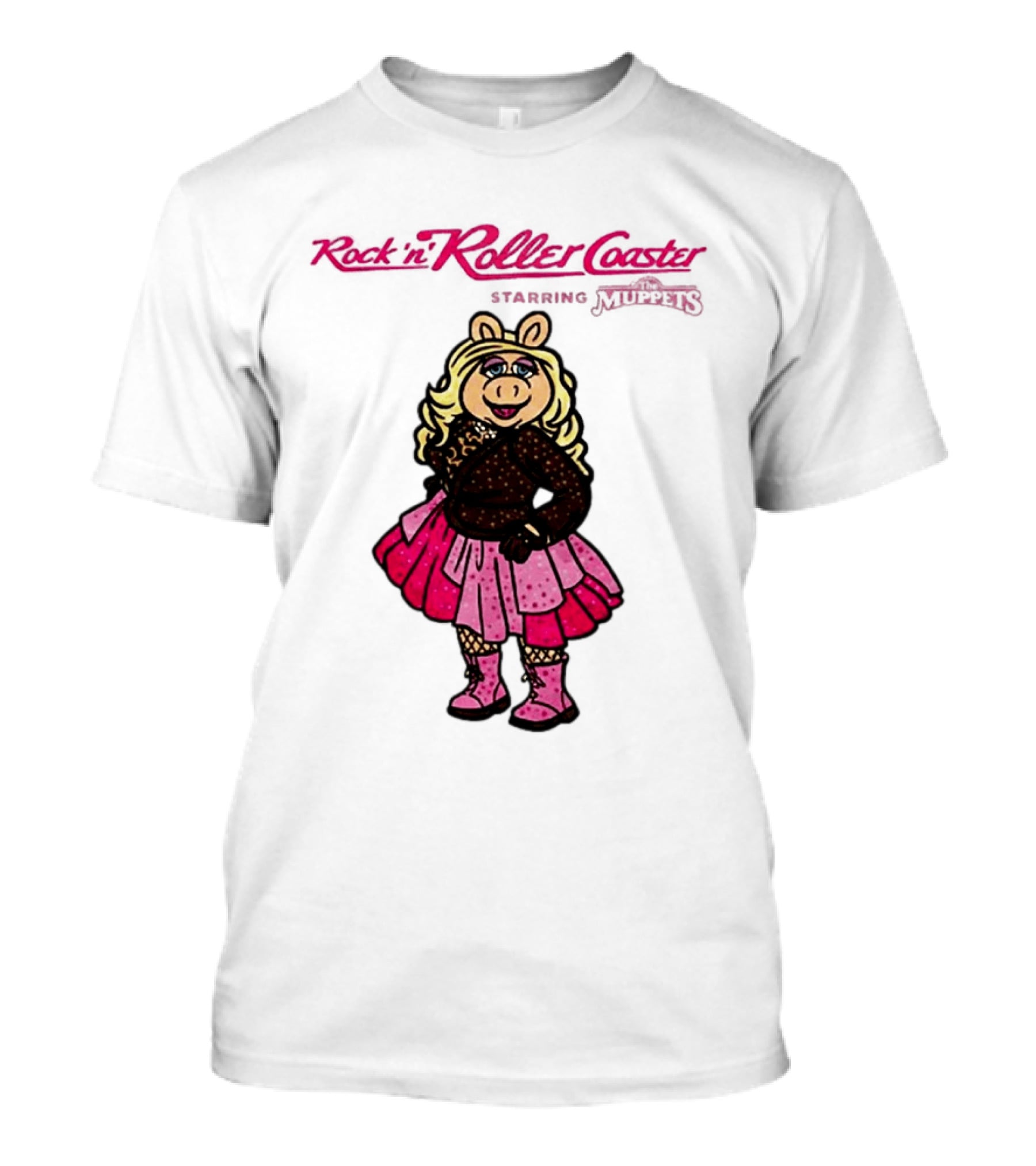 Miss Piggy Rockin' Roller Rhinestone Disney Muppets Couture Fashion T-Shirt