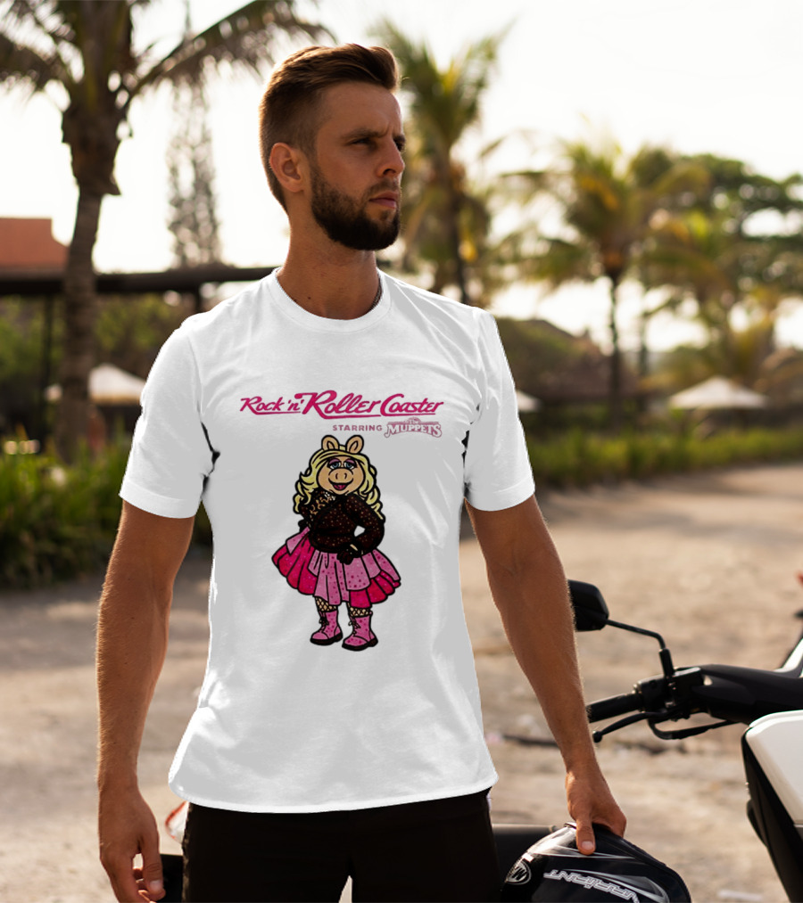 Miss Piggy Rockin' Roller Rhinestone Disney Muppets Couture Fashion T-Shirt
