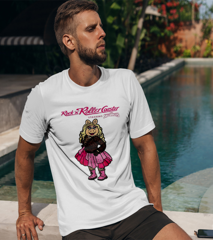 Miss Piggy Rockin' Roller Rhinestone Disney Muppets Couture Fashion T-Shirt