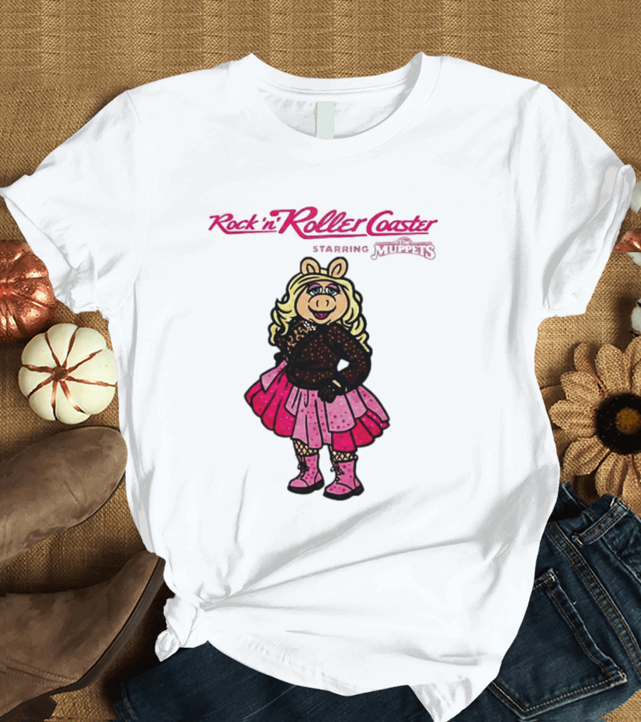Miss Piggy Rockin' Roller Rhinestone Disney Muppets Couture Fashion T-Shirt