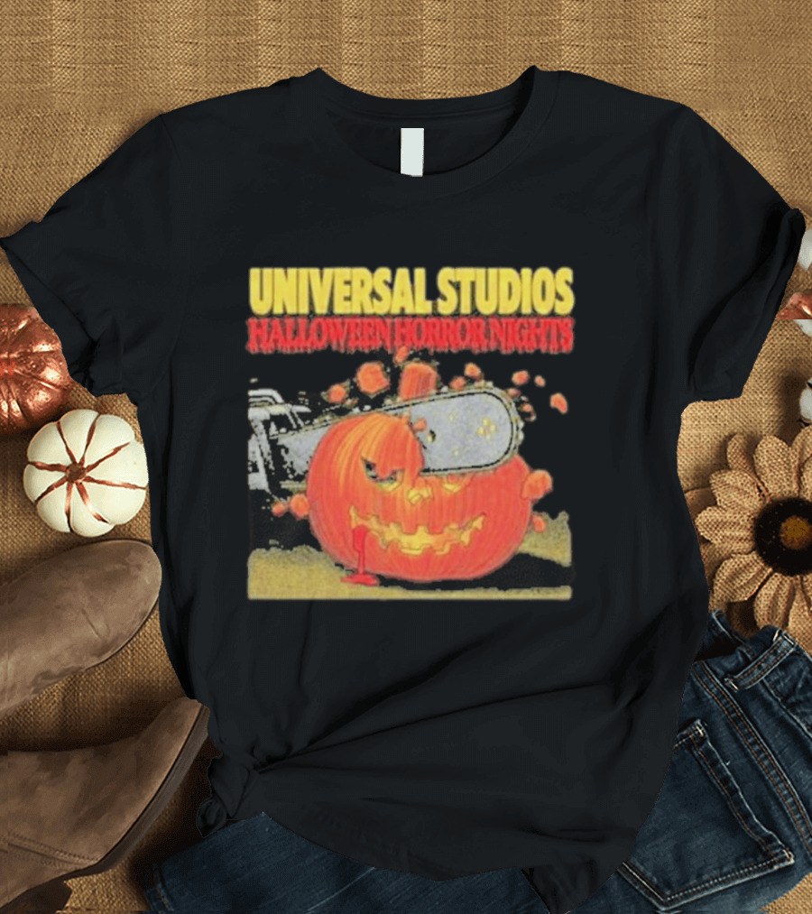 Universal Studios Halloween Horror Nights Pumpkin Chainsaw T-Shirt