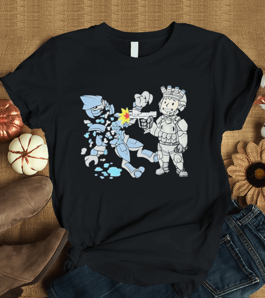 Xeno Slayer Threat Llama Alien Battle Scene T-Shirt