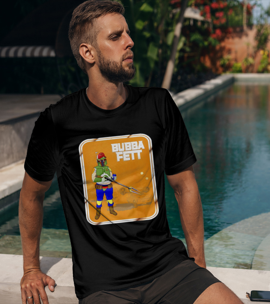 Bubba Fett Cartoon Camper And Spaceship T-Shirt