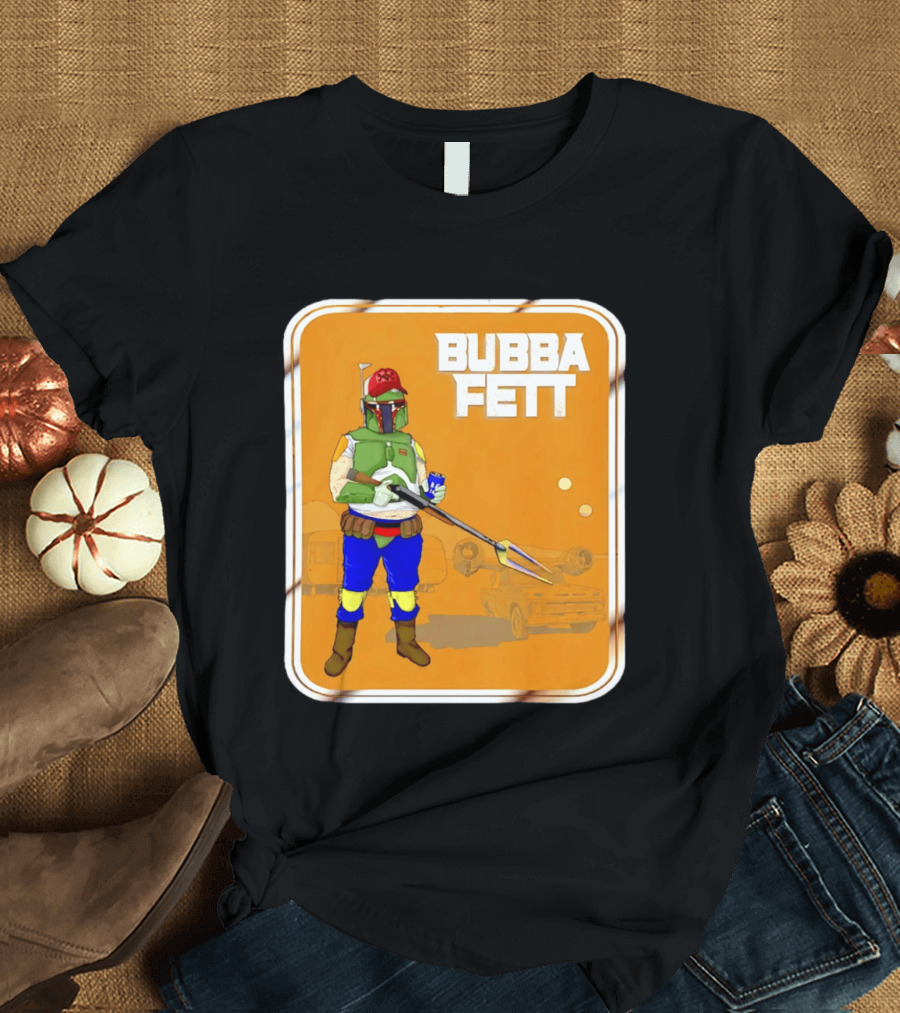 Bubba Fett Cartoon Camper And Spaceship T-Shirt