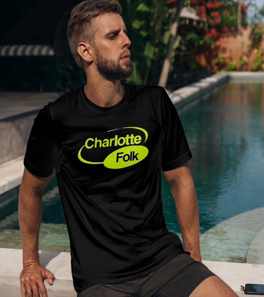 Charlotte Folk Neon Green Swirl T-Shirt
