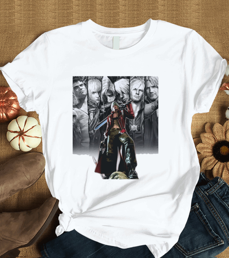 Dante Gen Devil May Cry Anime Collage Character Montage T-Shirt