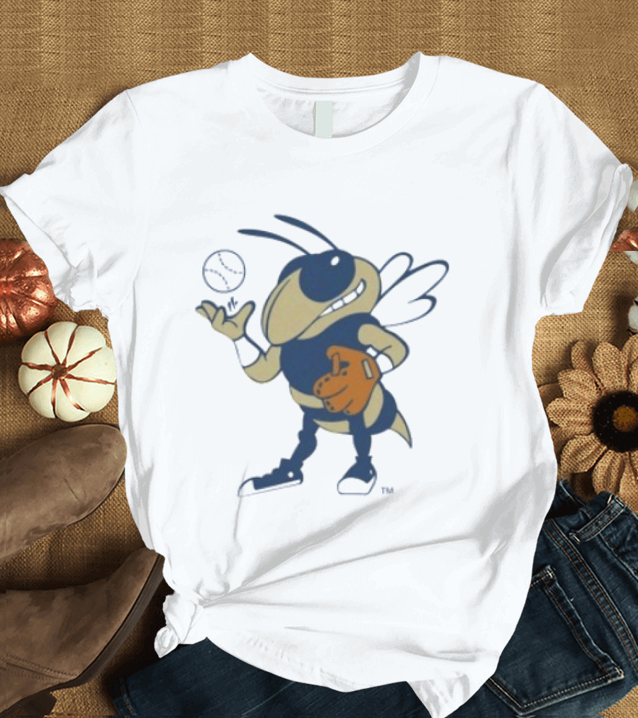 Georgia Tech Yellow Jackets Mascot Baseball Glove T-Shirt