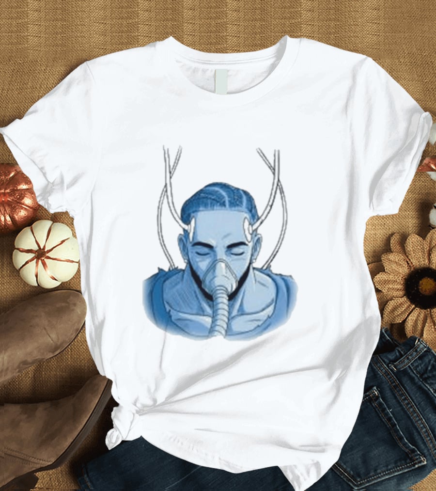 Reaven Leggenda Futuristic Masked Figure With Antlers T-Shirt