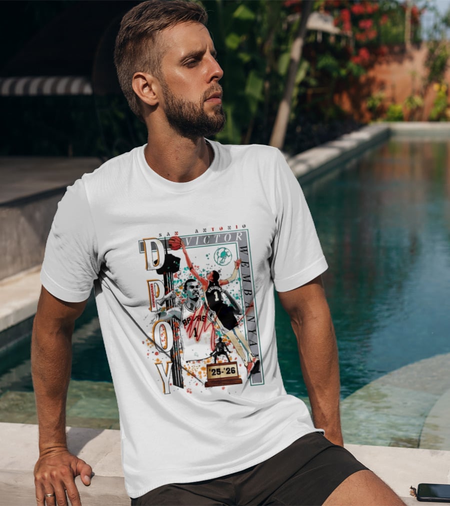 San Antonio Spurs DPOY Victor Wembanyama 25 26 T-Shirt