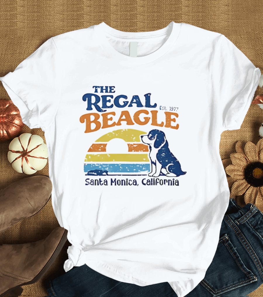 The Regal Beagle Santa Monica California Est 1977 Sunset Dog T-Shirt