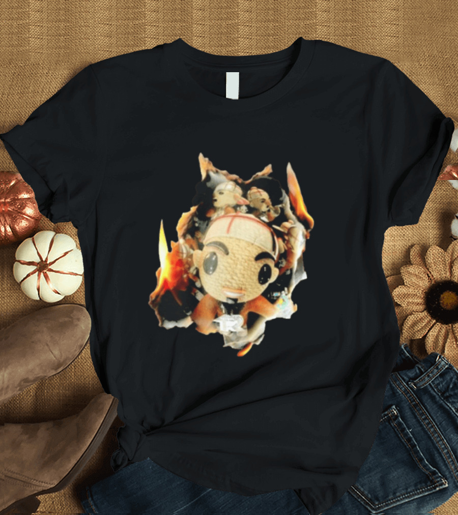 Street Mob Chuyin Los Locos Nunca Mueren Burning Plush Doll Fiery T-Shirt