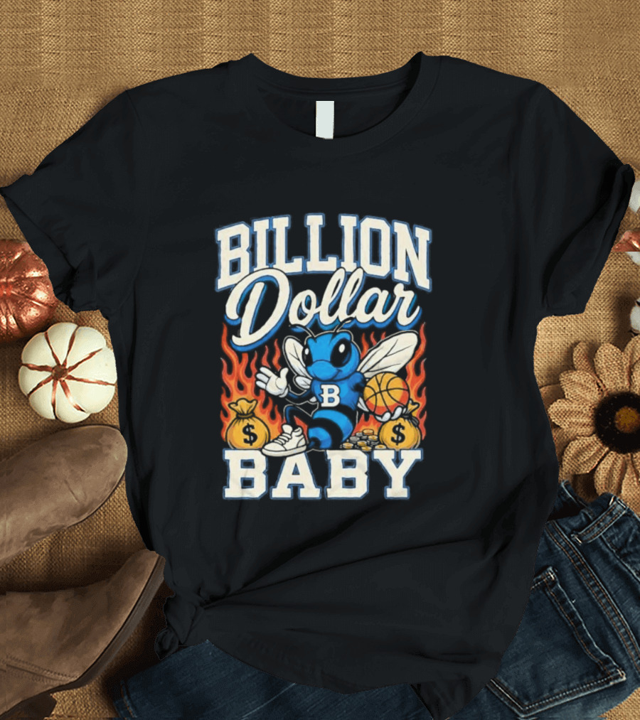 Billion Dollar Baby Hornets Mascot Fire And Moneybags T-Shirt