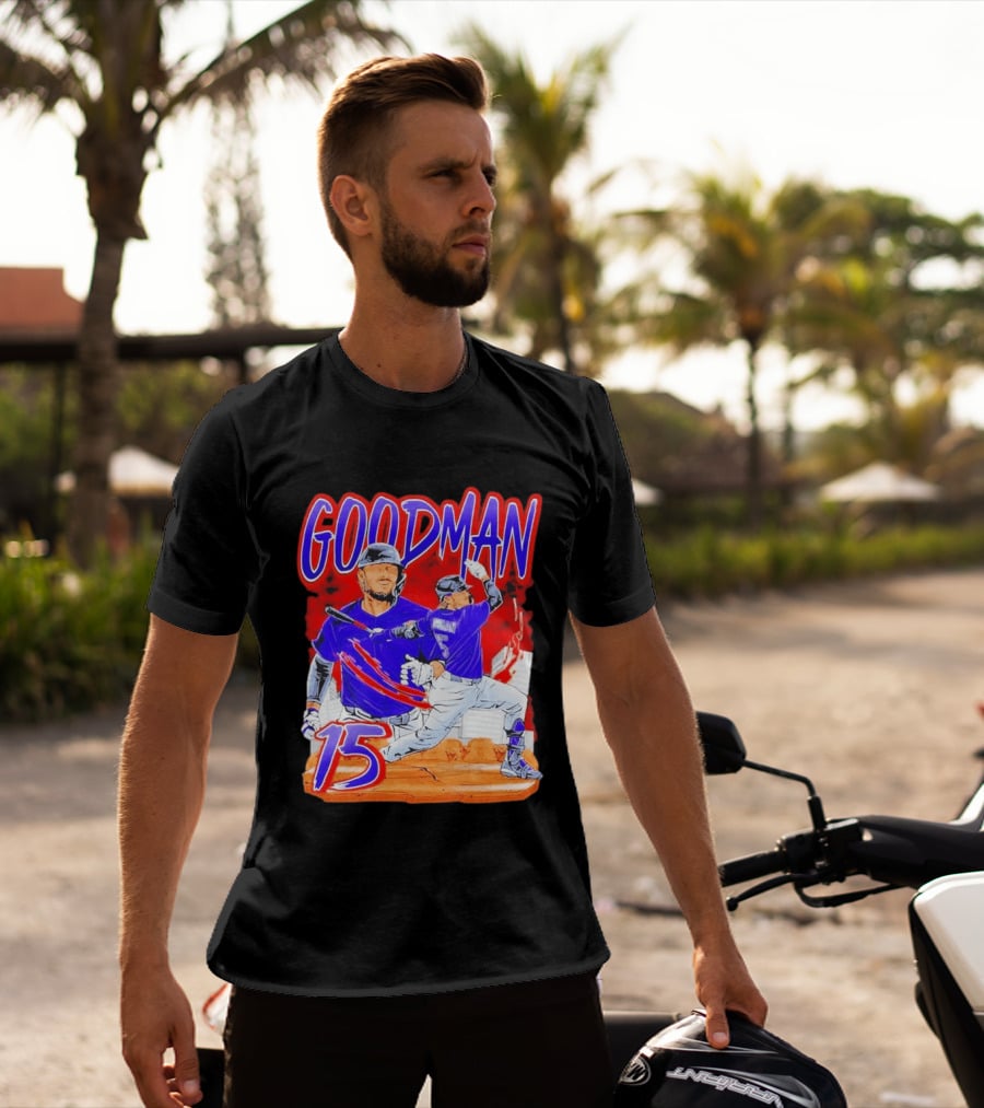 Goodman Baseball Action And Number 15 Illustration Euphoria Rise T-Shirt