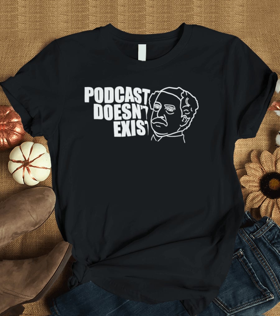 Podcast Doesn't Exist Vintage Minimalist Line Art Face T-Shirt