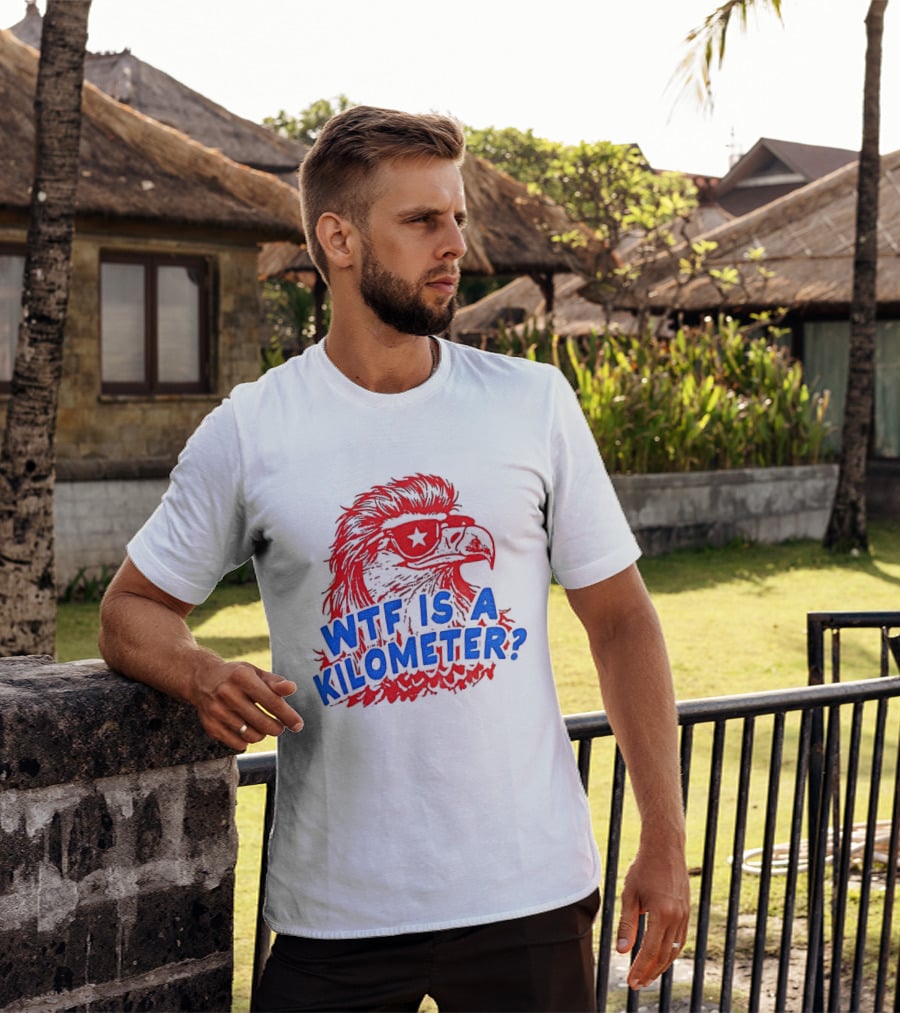 Wtf Is A Kilometer Firework Bald Eagle Star Glasses T-Shirt