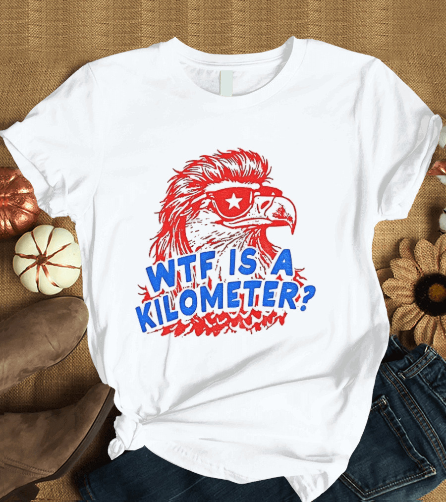 Wtf Is A Kilometer Firework Bald Eagle Star Glasses T-Shirt