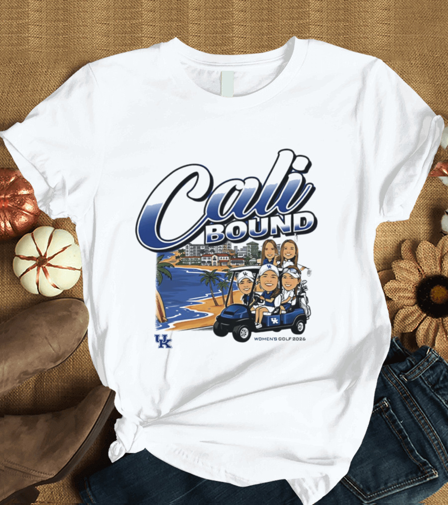 Kentucky Wildcats Women's Golf Cali Bound Team Caricature NCAA T-Shirt
