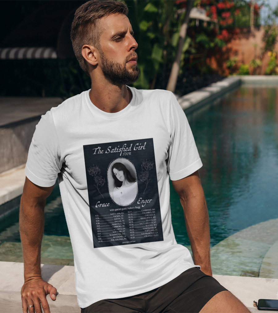 Grace Enger The Satisfied Girl Tour 2023 Cities And Dates Featuring Aubory Bugg T-Shirt