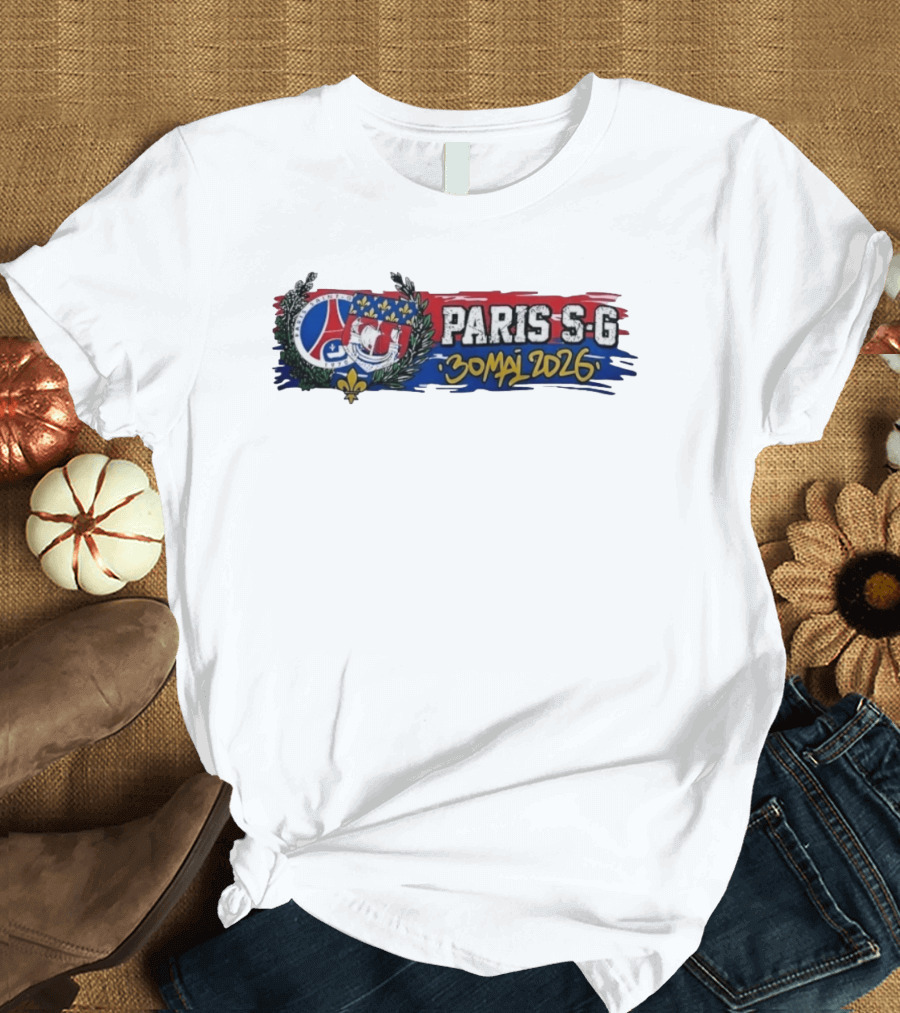 Paris SG 30 Mai 2026 PSG Badge Fleur De Lis Laurel T-Shirt