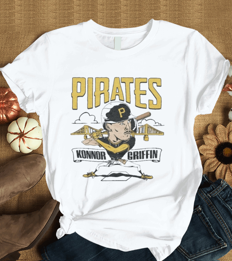 Pittsburgh Pirates Konnor Griffin Baseball Cartoon Bridge T-Shirt