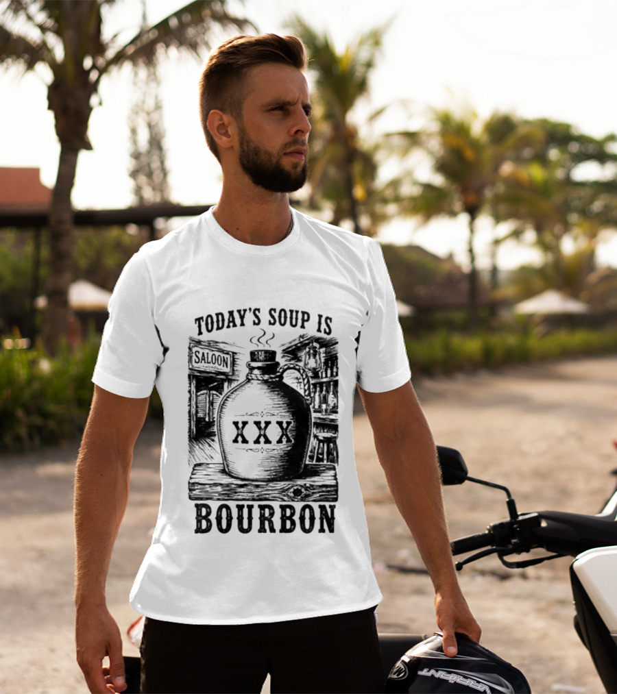 Today's Soup Is Saloon XXX Bourbon Vintage Western Barrel T-Shirt