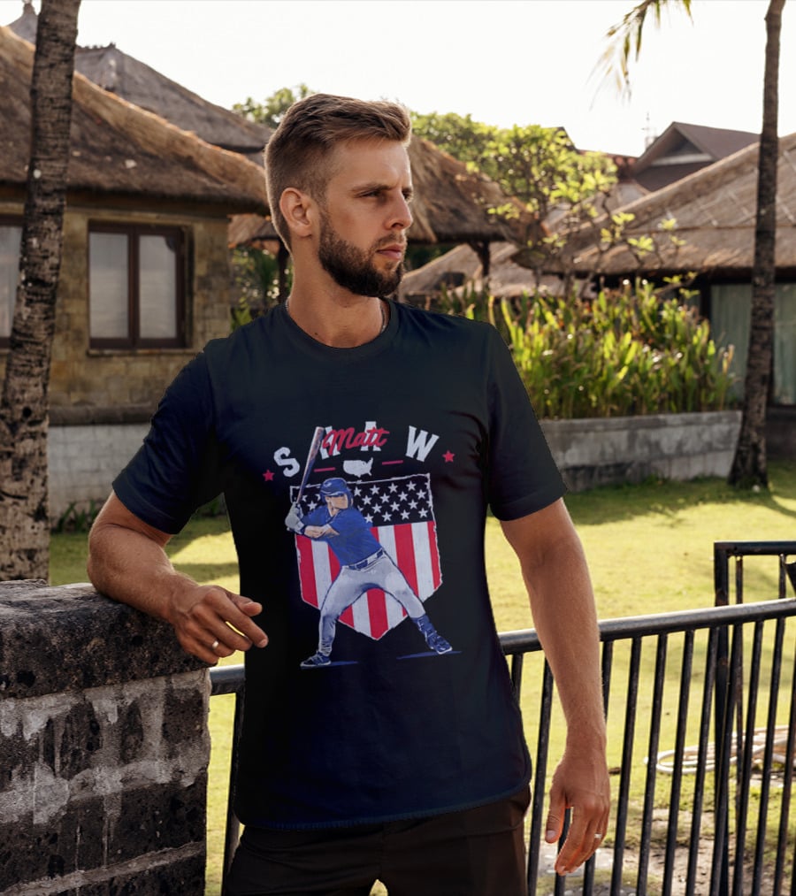 Matt Shaw Stars Stripes Chicago Cubs Baseball T-Shirt