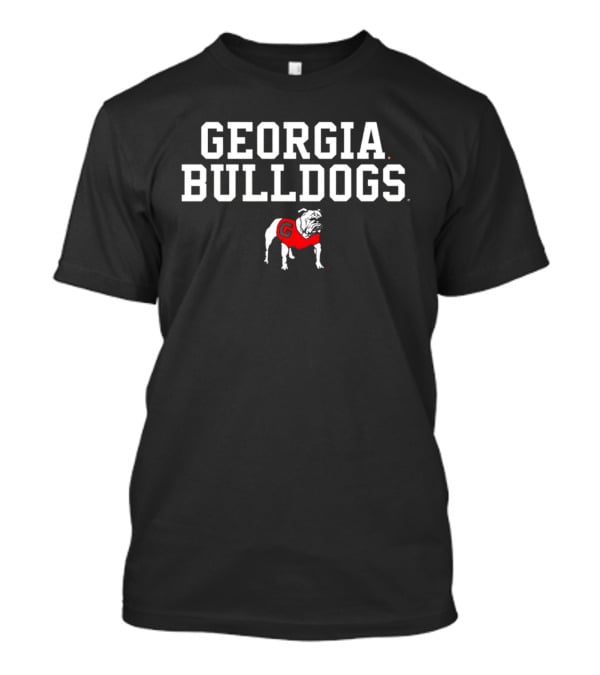 Georgia Bulldogs G Logo White And Red Bulldog T-Shirt