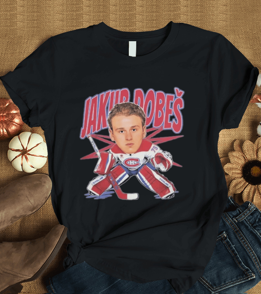 Jakub Dobeš Hockey Montreal Canadiens Goalie Caricature T-Shirt