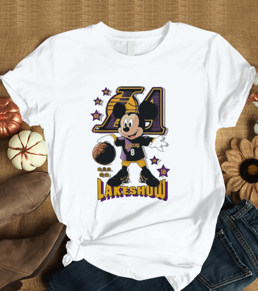 Mickey Mouse Lakers LA Basketball Lakeshow T-Shirt