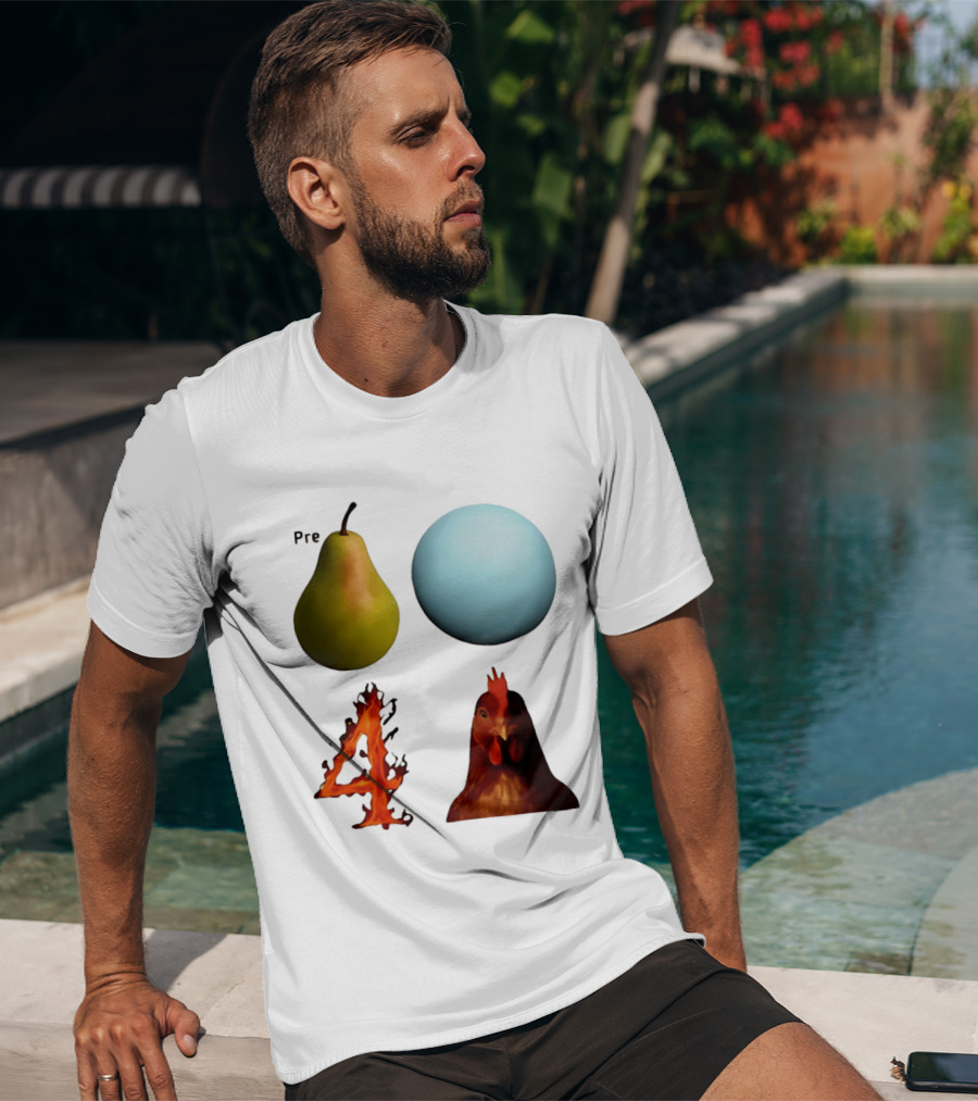 Prepare Pear Sphere Flame 4 Chicken T-Shirt