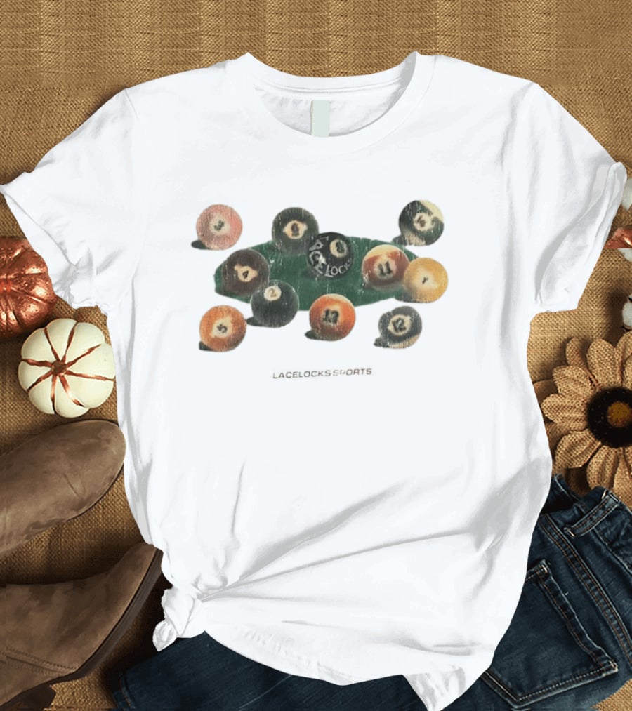 Lacelocks Sports Distressed Numbered Billiard Pool Balls T-Shirt