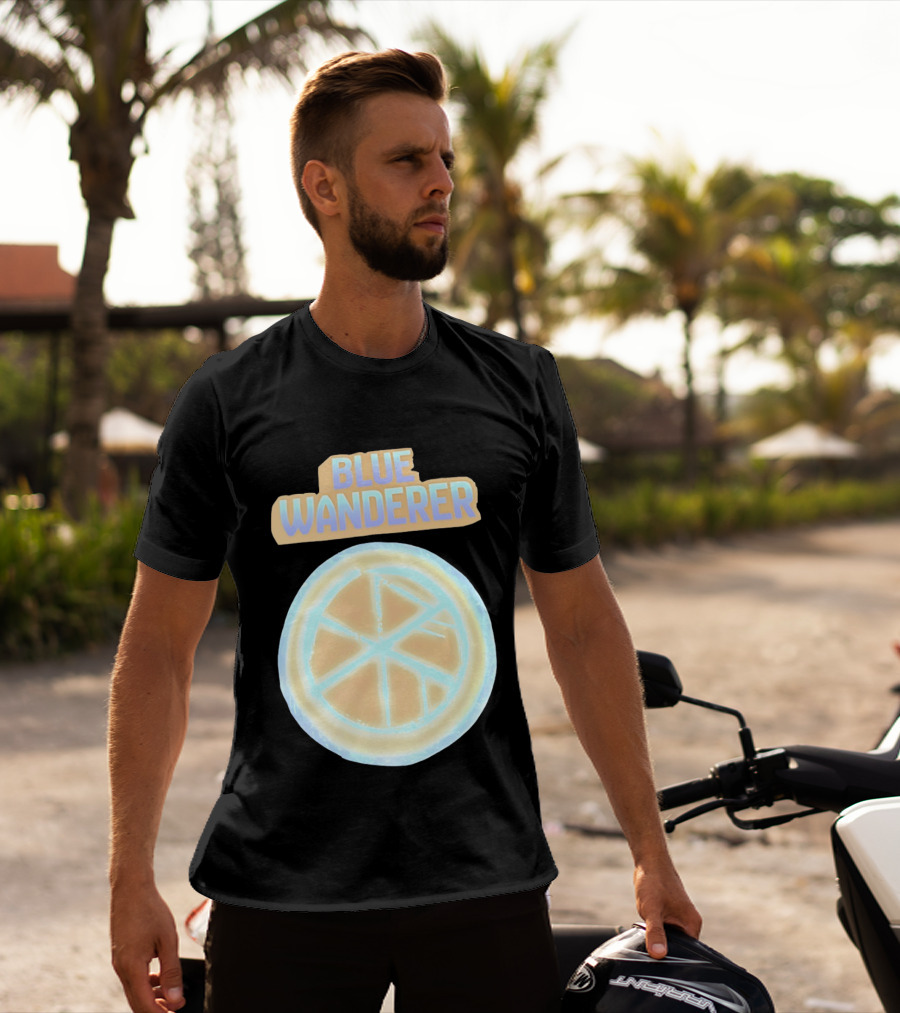 Blue Wanderer Basketball Neon Glow Circle T-Shirt