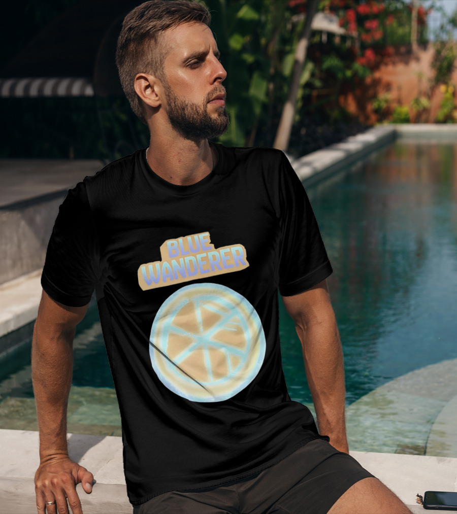 Blue Wanderer Basketball Neon Glow Circle T-Shirt