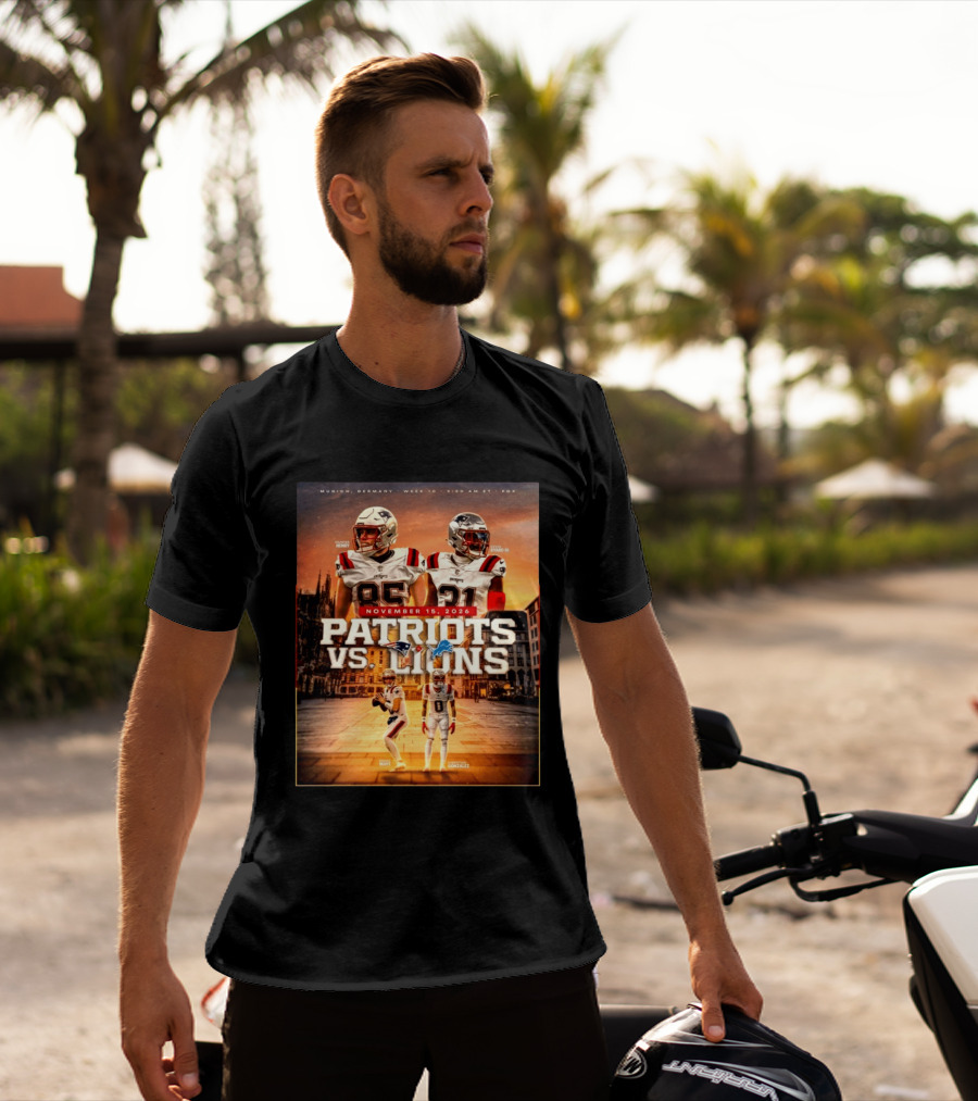New England Patriots Vs Detroit Lions November 15 2026 Munich Germany Week 10 FOX T-Shirt