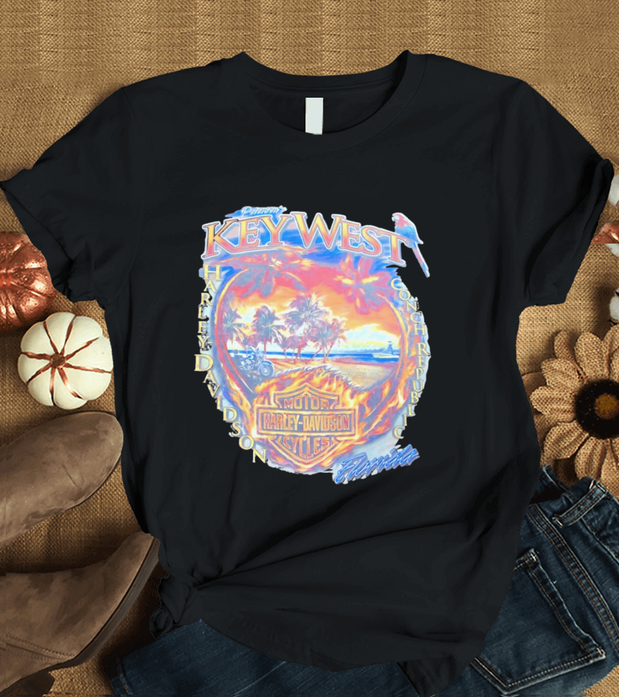 Peterson Key West Harley Davidson Conch Republic Motorcycles Florida T-Shirt