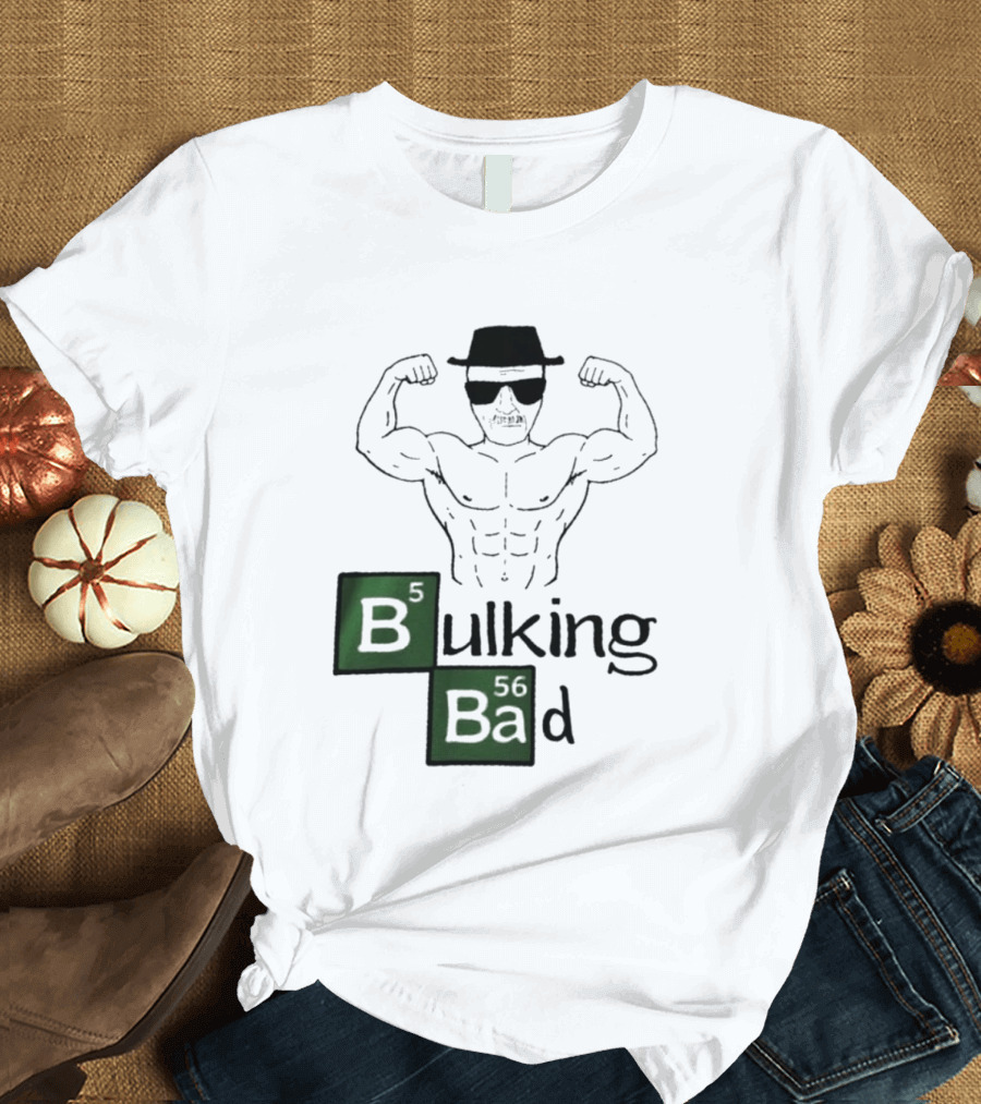 Bulking Bad Walter White Muscular Gym Periodic Table T-Shirt